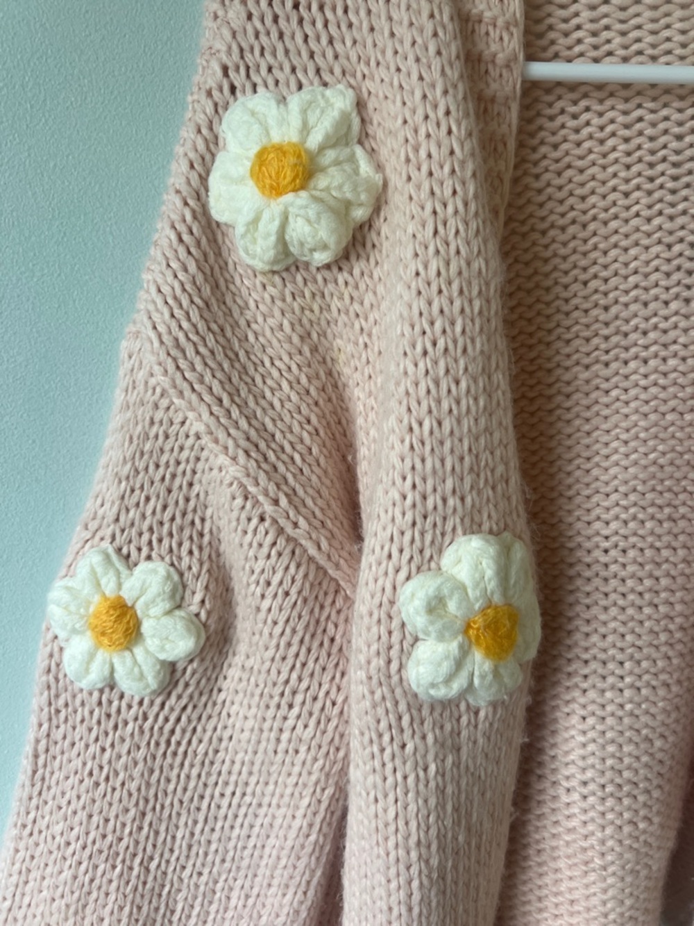 Altar'd State Blush Pink Daisy Knit Cardigan - Picture 3 of 5